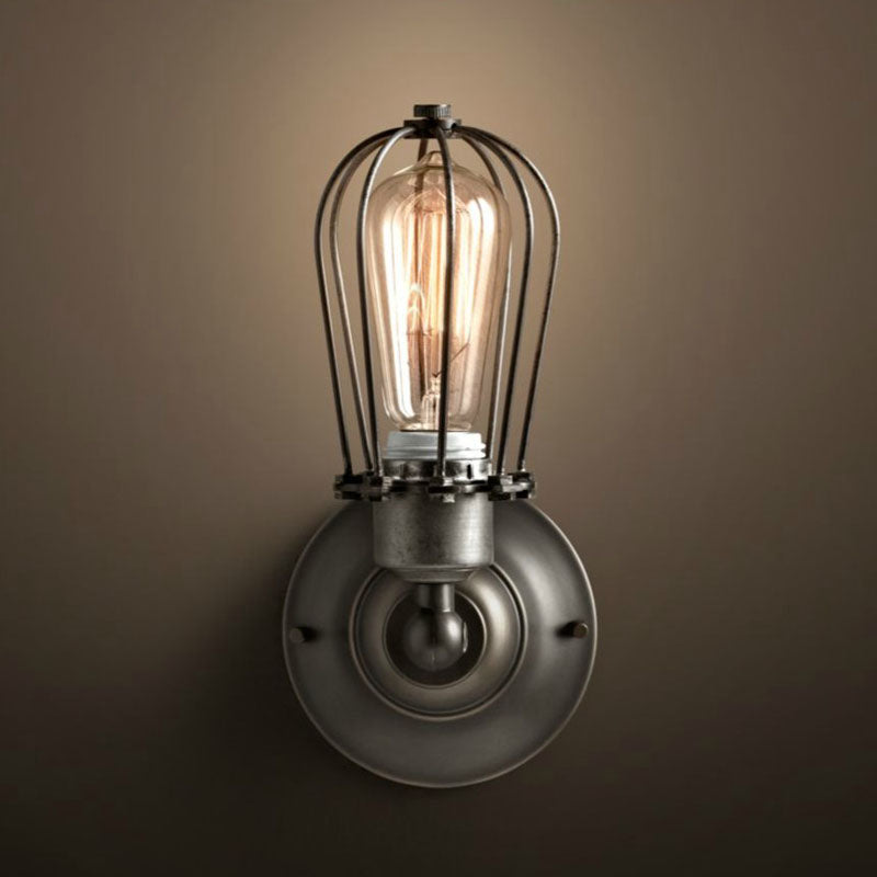 Industrial single lamp wall light