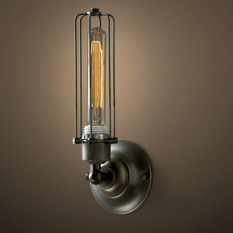 Industrial wall mounted light with long LED filament lamp