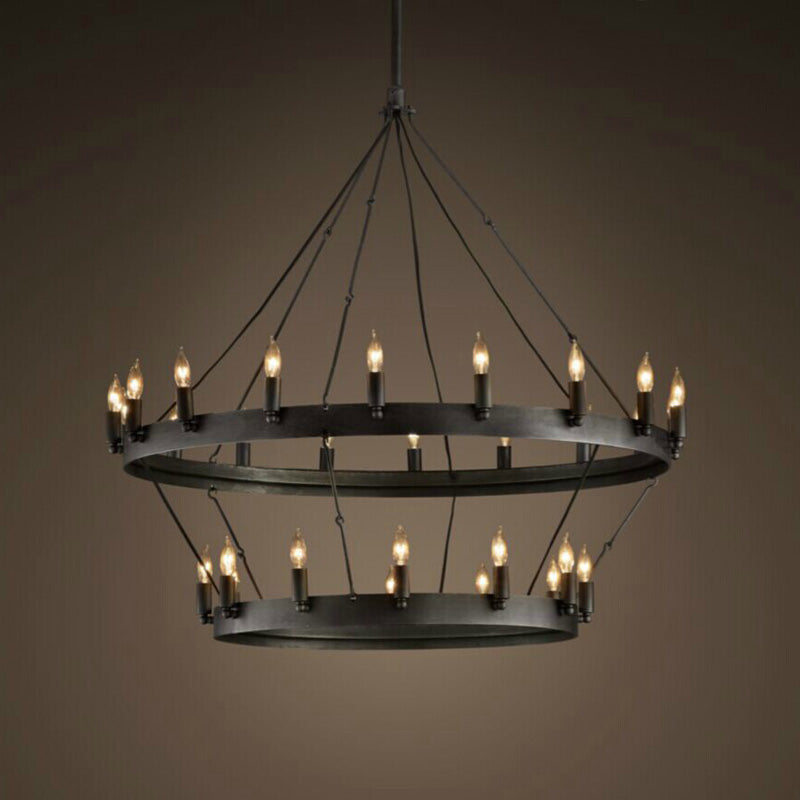 Extra large 2 tier rustic 39 arm chandelier