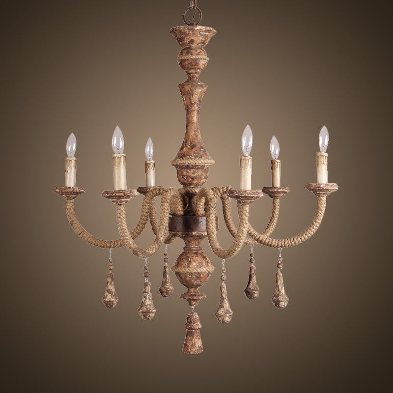 French designed 6 arm chandelier