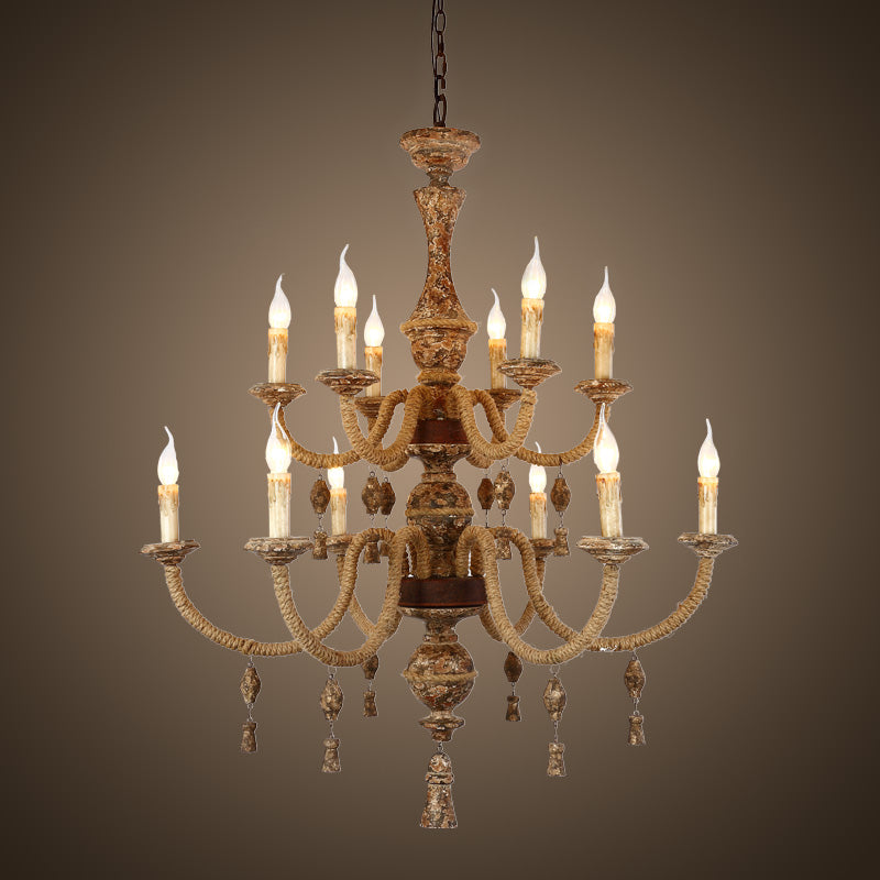 French designed 2 tier 12 arm chandelier