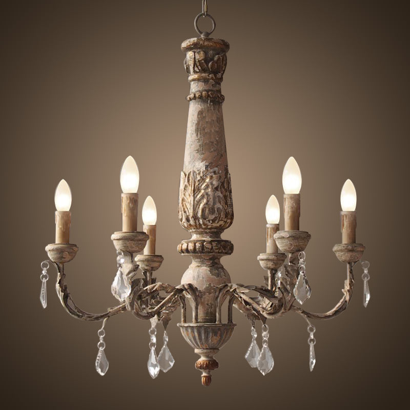 French Country home intricately designed 6 arm chandelier