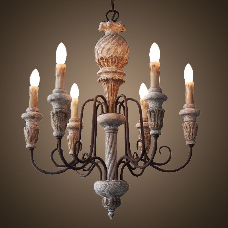 French designed 6 arm chandelier