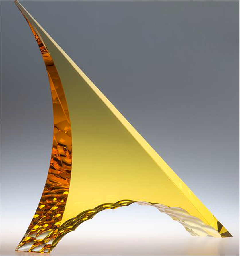 Amber Sail Cast Glass Sculpture