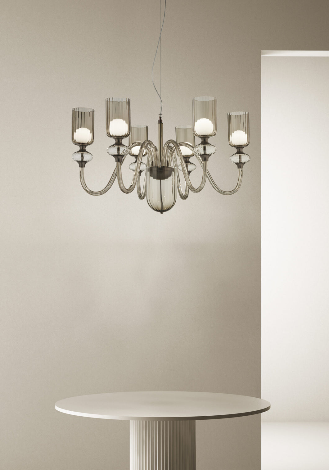 6 arm Contemporary Italian Chandelier